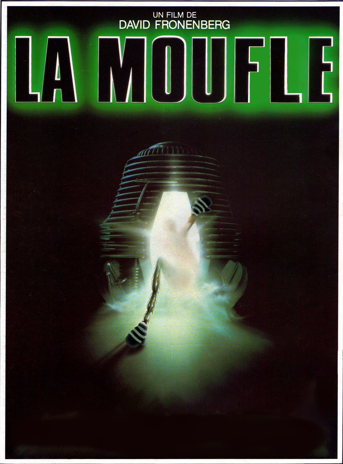 une affiche du flim la mouche mais les patte de la mouche porte de moufle et ce n'est plus la mouche mais la moufle